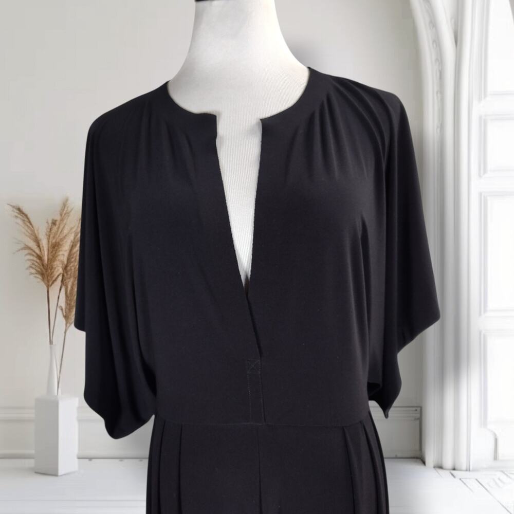 Norma Kamali Black Dolman Sleeve Jumpsuit Harem Tapered Minimalist M - Picture 5 of 12